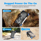 BLAVOR Solar Power Bank 20000mAh/74000mWh Built-in Cables, Wireless Charger for Apple Watch, 20W Fast Charging Battery Pack with USB C, Flashlight, Solar Charger for iPhone, iPad, iWatch, Samsung