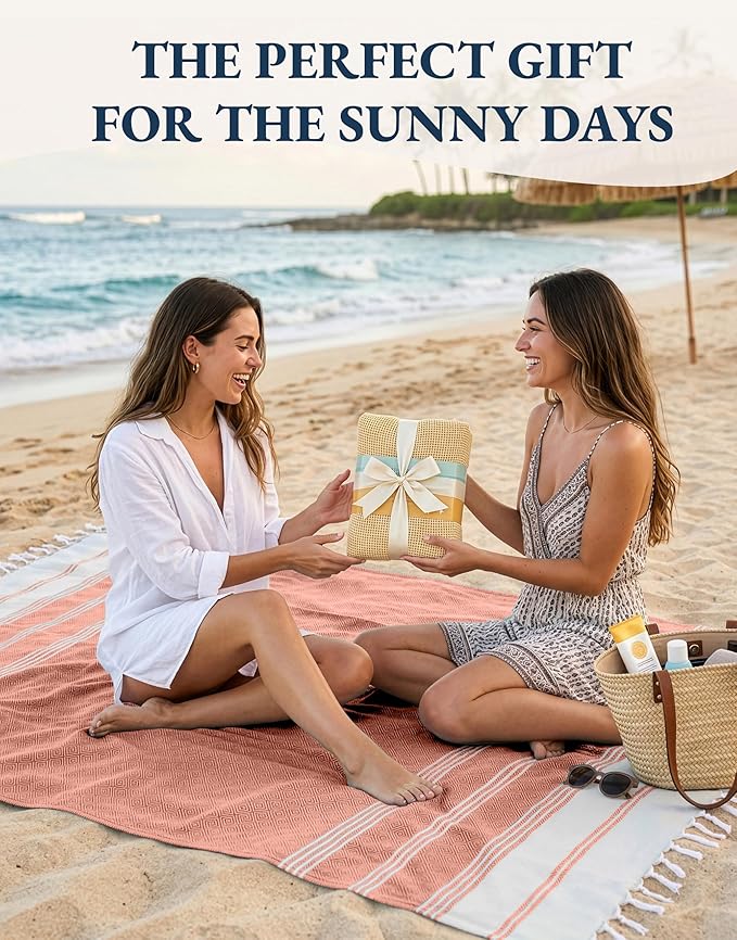 LANE LINEN Turkish Beach Towel, Oversized Beach Towel 39"x71", Lightweight Beach Essentials for Women, Large Pool Towel, Absorbent & Quick Dry, Sand Free Beach Towel - Bird of Paradise