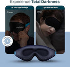MyHalos® Sleep Mask - Eye Masks for Sleep - 100% Blackout Sleeping Mask for Women, Men & Side Sleepers - 3D Sleeping Eye Mask for Zero Pressure - Award Winning Design, Eyelash Friendly & Breathable