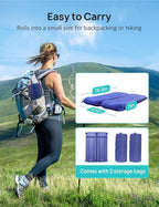 Sleeping Pad for Camping, Extra Thickness 5.5 Inch Ultralight Inflatable Sleeping Mat with Pillow Built-in Foot Pump, Compact Waterproof Camping air Mattress for Backpacking Hiking Traveling (Double)