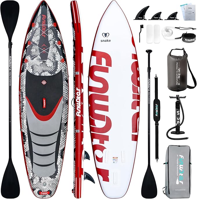 FunWater Inflatable Stand Up Paddle Board 10'/10'6"/11'/11'6" Paddle Board for Adults & Youth, Paddleboards Inflatable with Premium SUP Accessories, Wide Stable, Non-Slip Comfort Deck