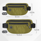 Slim Money Belt for Travel - Anti-Theft Hidden Passport Holder Waist Wallet with Secure Pouch for Cash, Credit Cards & Phone Safe (Small Olive-Green)