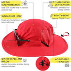 Connectyle Men's Sun Hat UPF 50+ Wide Brim Bucket Hats for Fishing Hiking Gardening Adjustable Boonie Hat Outdoor Safari Hats