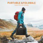 Portable Solar Panel – 60W Foldable Solar Panels with 5V USB and 18V DC for Camping,Cell Phone,Tablet and 5-18V Devices – Compatible with Solar Generators Power Stations