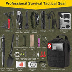 Survival First Aid Kit, 248PCS Survival Tools Camping Essentials Tactical Gear Emergency Trauma Medical Supplies Packed in a MOLLE Pouch, Saber Card,Cool for Men Camping Hiking Outdoor Activities
