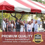 Party Tents Direct 20'x40' Weekender Canopy Pole Tent - Easy Up Canopy Tent with 160 Person Capacity - Outdoor Canopies for Parties, Weddings, & Events (Red/White Top)