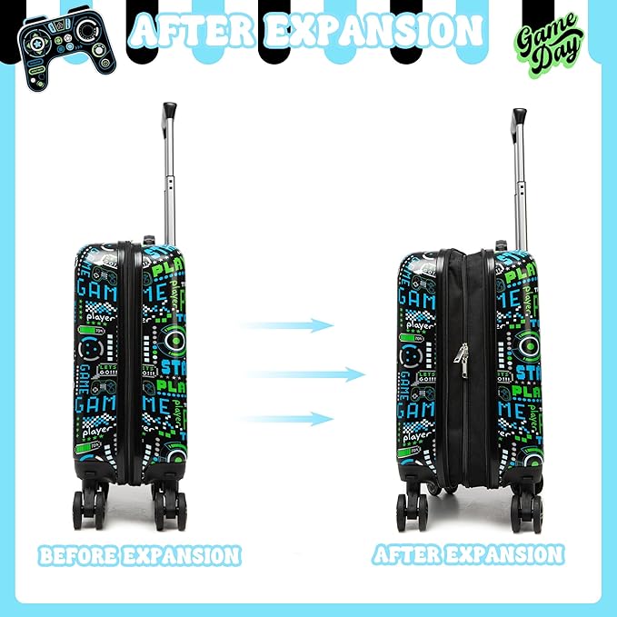 Kid’s Luggage Set 2 Piece Suitcase Set 16’’ Hardside Luggage with Spinner Wheels Girls Boys Carry on Luggage Travel Rolling Luggage Airline Approved