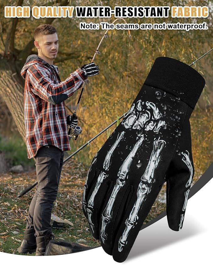 RIGWARL Winter Gloves Men and Women Medium-Thick, Gloves for Cold Weather with Thermal Plush, Touchscreen Running Glove Adjustable Zippered Wrist for Walking The Dog Hiking Camping Cycling Work