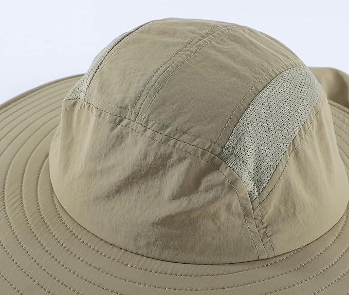 Home Prefer UPF 50+ Mens Wide Brim Fishing Hat with Neck Flap Sun Hat for Men Women Sun Protection Cap