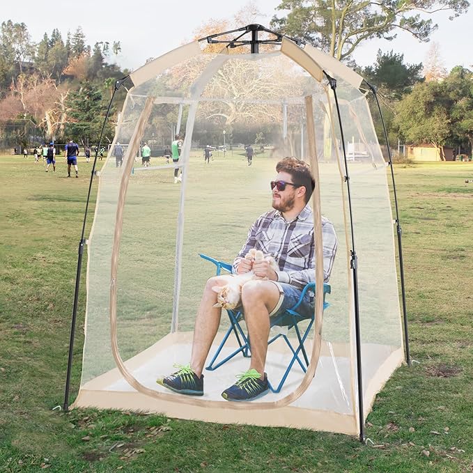 All Weather Proof Pod Sports Pod,540°View Weather Tent,1-4 Person Instant Tent with Sealed Floor,Outdoor Screen House with Carrying Bag,Screen Room for Sport Event,Camping,Fishing