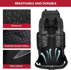 90L Hiking Backpack, Camping Travel Backpack with Rain Cover Lightweight Travel Daypack for Climbing Camping Touring (Black)