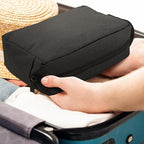 Paterr 16 Pcs Travel Toiletry Bag for Women Men Large Water Resistant Shaving Bag Hanging Cosmetic Bag with Handle and Divider Storage Travel Pouch Case (Black)