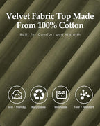 Inflatable Sleeping Pad for Camping, Extra-Thick 4.75" Single Air Mattress with Soft Velvet Top, Machine Washable, Family Lightweight 4-Season Pad for Traveling & Hiking, Green