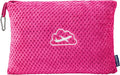 BEDELITE Travel Blanket with Bag, Ultra-Soft Jacquard Fleece Blanket with Luggage Sleeve & Backpack Clip, Airplane Blanket Travel Essentials, Hot Pink