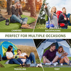 Double Sleeping Pad Camping, Self Inflating 6'' Extra-Thick 2 Person Pillow Built-in Foot Pump Waterproof Inflatable Sleeping Mat Backpacking, Tent, Hiking, Portable Camping Pad