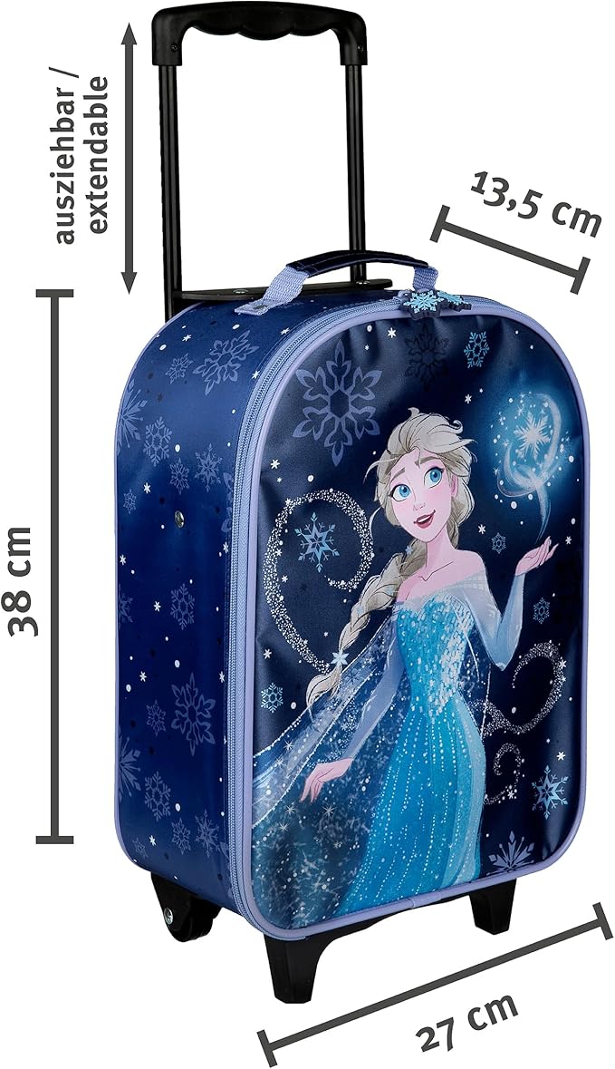 Undercover - Children's Trolley - Spacious Main Compartment - Ideal Travel Companion - Adjustable and Fixable Telescopic Pole, Frozen, ca. 43 x 28,5 x 16 cm, Children's trolley with 2 wheels