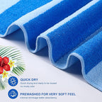 EBOOT 10 Pack Oversized Beach Towel Set Extra Large Pool Towels Microfiber Quick Dry Swim Blanket for Adult Women Men Face Hand Body Bath Travel Pool(Mixed Color,36 x 72 Inch,Fresh Stripe)