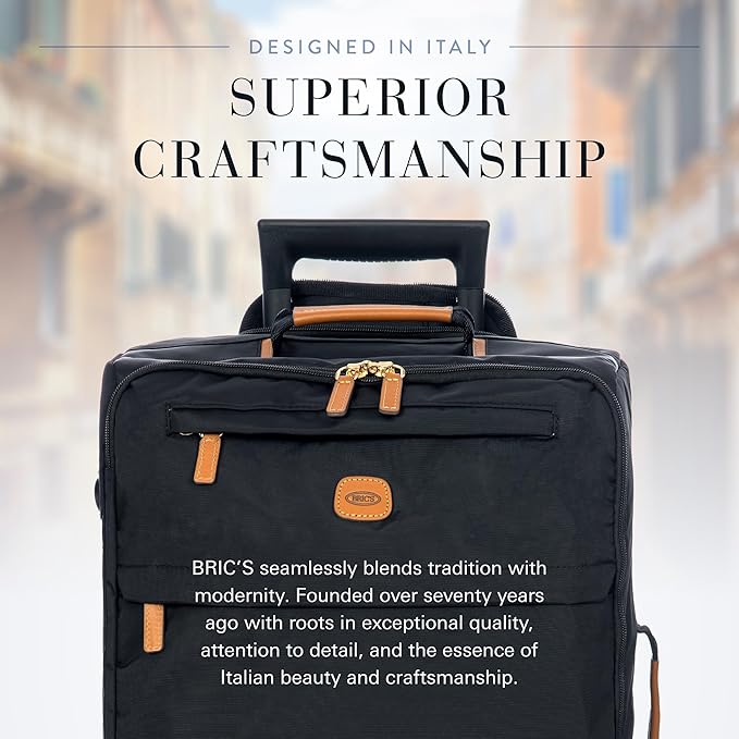 Bric's X Travel - Carry-On Luggage Bag with Spinner Wheels - 21 Inch - Luxury Luggage Bag - Black