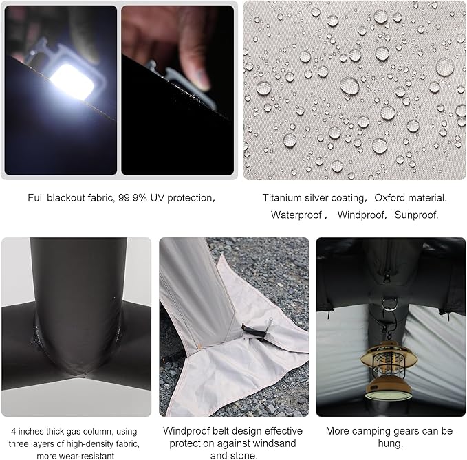 4-6 Person Inflatable Camping Tent Tarp Sun Shelter Blow Up Tent Easy Setup Waterproof Portable Air Canopy House Gazebos for Camping Backpacking Hiking Picnics Fishing