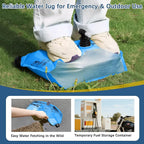 Camping Water Jug 2.1 Gallon CollapsibleWater Container Portable Water Bag for TravelOutdoor Hiking BPA Free Lightweight (Blue (2.1 Gal), 1)