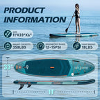 InnoExpo 11' Inflatable Stand Up Paddle Boards with Premium Accessories, Wide Stable SUP Paddle Board Design, Non-Slip Comfort Deck for Youth & Adults