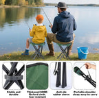 Portable Folding Camping Stool, Travel Fishing Chair Quad Frame Camping Chair Maximum Weight 290 lbs Lightweight Outdoor Folding Garden Chair for Hunting, Hiking, Party, Beach and Painting (Green)