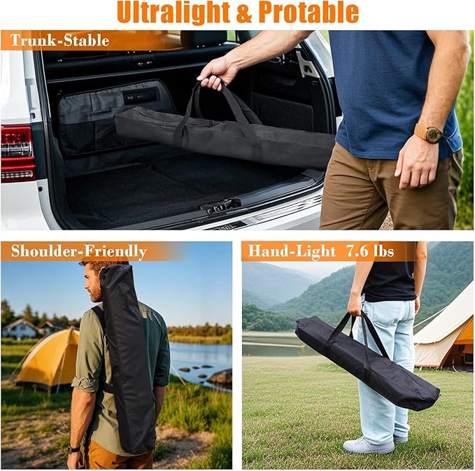 Folding Camping Table, Portable Outdoor IGT Camp Table, Foldable Picnic Table, Outdoor IGT Cook System with Carry Bag, Ultralight Aluminum, Adjustable Height, for Beach, Backyard,BBQ