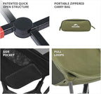 Naturehike YL01 Snap Camping Chair, 1 Second Setup Frame, 441lb Capacity, Portable Backpacking Chair with Storage Bag, Lightweight & Compact Folding Camp Chair for Backpacking Camping Fishing