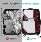3 Set Compression Packing Cubes for Travel - Compressible, Lightweight, and Space-Saving Packing Cubes, Travel Essentials for Women, Wine