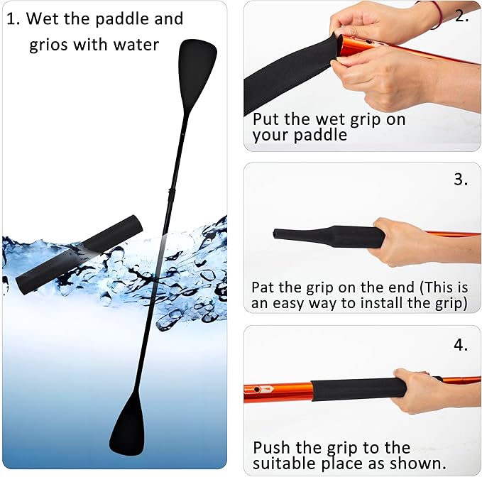 Kayak-Paddle-Grips-2-Pack - No-Slip Oar-Grip for Take-Apart Paddles,Blister Prevention Kayaking Accessories(Diameter 30mm/1.18 inches)