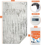 10 Pack Emergency Thermal Blanket Survival, Mylar Blankets for Outdoor, Space Blanket, Silver Foil for Survival, Survival Kit Camping Blankets, Body Warmer, First Aid, Hiking 84” x 52”