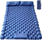 ONTYZZ Double Inflatable Sleeping Mat 2 Person Camping Sleeping Pad Waterproof Sleeping Pad with Built-in Foot Pump for Camping, Navy Blue