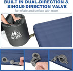 OUTSKIRT Ultralight Self Inflating Sleeping Pad, 4" Thick Camping Mattress with Pump Pack, 9.5 R-Value Insulated Sleeping Mat, Portable Camping Bed for Car, Truck or Van, 4 Season Camp Mattress