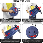 ALEVMOOM Upgraded Collapsible Stool with Thickened Cushion 18.1",600Lbs Max Weight Wider & Taller Pop Up Stool, Heavy Duty Portable Retractable Folding Chair or Travel Foot Rest for Camping & Outdoors