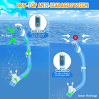 Kids Snorkel Set, Dry Top Snorkeling Gear for Kids, Diving Mask for Youth Boys Girls Age 5-15, Tempered Glass Swimming Goggles Combo Set, Anti-Fog Panoramic View Kids Snorkel Set