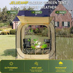 6x6 FT Pop Up Screen House Tent - Instant Screened Gazebo Canopy with Mosquito Net, Portable Backyard Tent for 4-6 People, Easy Setup Patio Shelter for Camping, BBQ, Sports & Outdoor