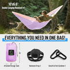 Grassman Camping Hammock Double & Single Portable Hammock with Tree Straps, Lightweight Nylon Parachute Hammocks Camping Accessories Gear for Indoor Outdoor Backpacking, Travel, Hiking, Beach