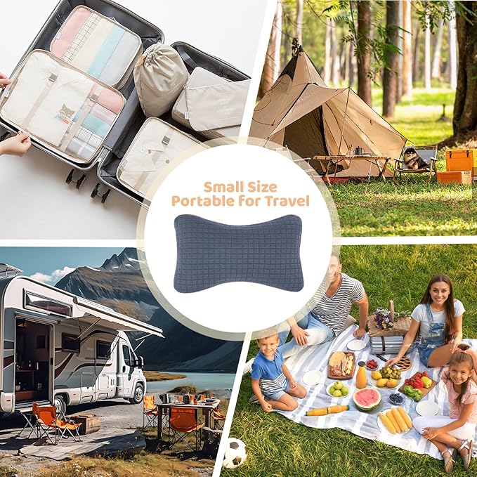 vocheer 11x7in Mini Travel Pillow, Small Pillows for Sleeping, Tiny Pillows for Neck, Wrist, Lumbar and Knee, Pets Pillow, Cotton, Cover Removable, Machine Washable (Navy Blue-1PC)