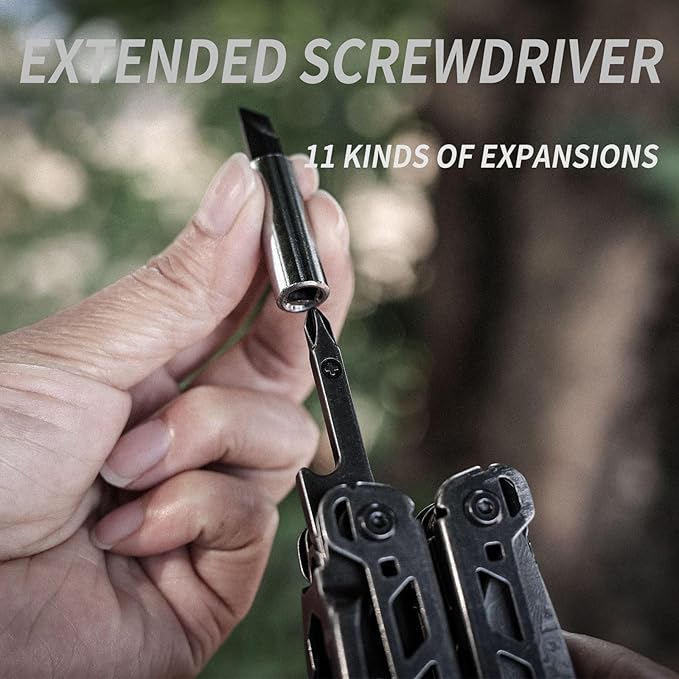 Multitool, 25-in-1 Spring Loaded Pliers Multi Tool, Each Tools with Safety Lock-Stainless Steel Multi-Tool, Propylene Sheath, Survival Gear for Camping, Hiking, Multi Plier, Pocket Knife