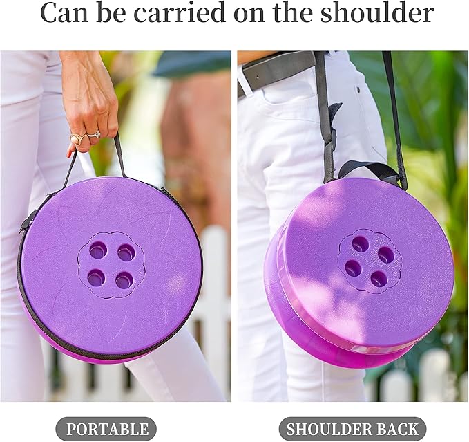 2025 Upgraded XXL Collapsible Stool with Cushion 20.4", 550lbs Max Weight, Wider & Taller Pop Up Seat, Heavy Duty Portable Retractable Folding Chair or Travel Foot Rest, Gift for Camping & Outdoors