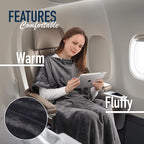 SMART TRAVEL Travel Products Cozy Warm Compact Travel Blanket Travel Blanket Airplane Compact with Bag Travel Essentials for Airplane Long Flight Essential for Woman,Men,Kids