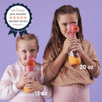 b.box Kids Water Bottle – 20oz Tritan Toddler Drink Bottle with Straw for School, Daycare, Travel w/Easy-Grip Triangular Design, Leak Proof Lid & Handle, BPA Free, Dishwasher Safe (Strawberry Shake)