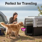 Dog Crate Water Bowl No Spill, 20oz Food-Grade Polypropylene Feeder, Secure Crate Mount with Covered Parts, Travel-Ready & Easy to Clean (Pink)