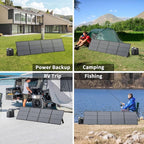 220W Portable Solar Panel, Foldable 220 Watt 40V Solar Charger, IP67 Waterproof for Outdoor Camping, Portable Power Station, RV