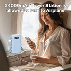 SinKeu 24000mAh Portable Charger Power Bank, 88Wh Portable Power Bank with AC Outlet, QC 3.0 USB/USB-C, DC Output, Led Flashlight, Portable Battery Charger for Home Camping Travel Power Backup