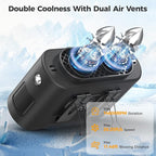 14500mAh Portable Waist Fan Clip On Belt- Rechargeable Battery Operated,Max 40H Cooling,5 Speed 14600RPM,Dual Air Vent, Hands-free Shirt Neck Fan With Light for Outdoor Jobsite Camping Traveling