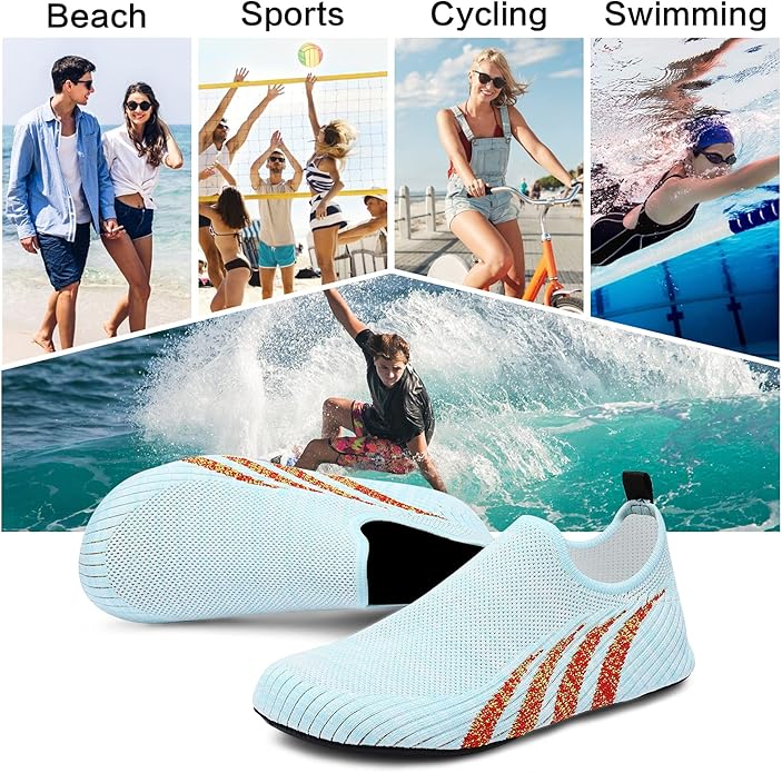 ANLUKE Womens Mens Water Shoes Barefoot Quick-Dry Aqua Socks for Beach Swim Surf Water Sport