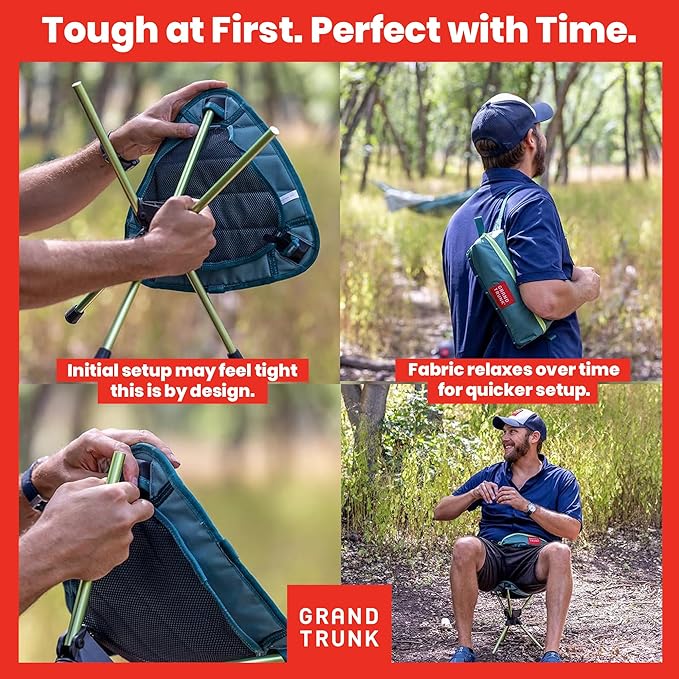 GRAND TRUNK Compass 360° Swivel Stool – Clay Red | Lightweight, Foldable & Waterproof with Carry Bag | Portable Camping Seat for Hunting, Fishing & Outdoor Sports