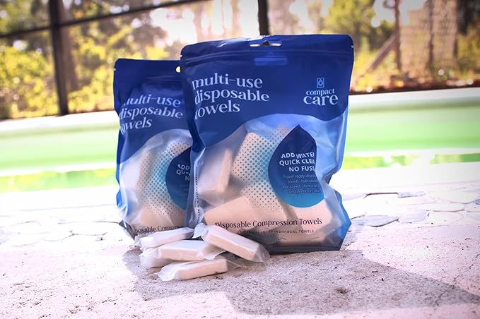 Compressed Towels – Travel Towels for Cleaning, Camping, Gym, Hiking, Baby, Emergency Use – 100% Cotton, Chemical-Free, Expands with Water – Portable & Reusable (40 pcs)