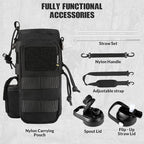 32 Oz Insulated Water Bottle - Stainless Steel Tactical Flask With Straw Lid & Chug Cap, Metal Military Water Bottle With Rugged, Removable Sleeve Can Place Items for Hiking Camping Hunting